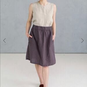 La Petite Alice Nella Linen Skirt White Size M